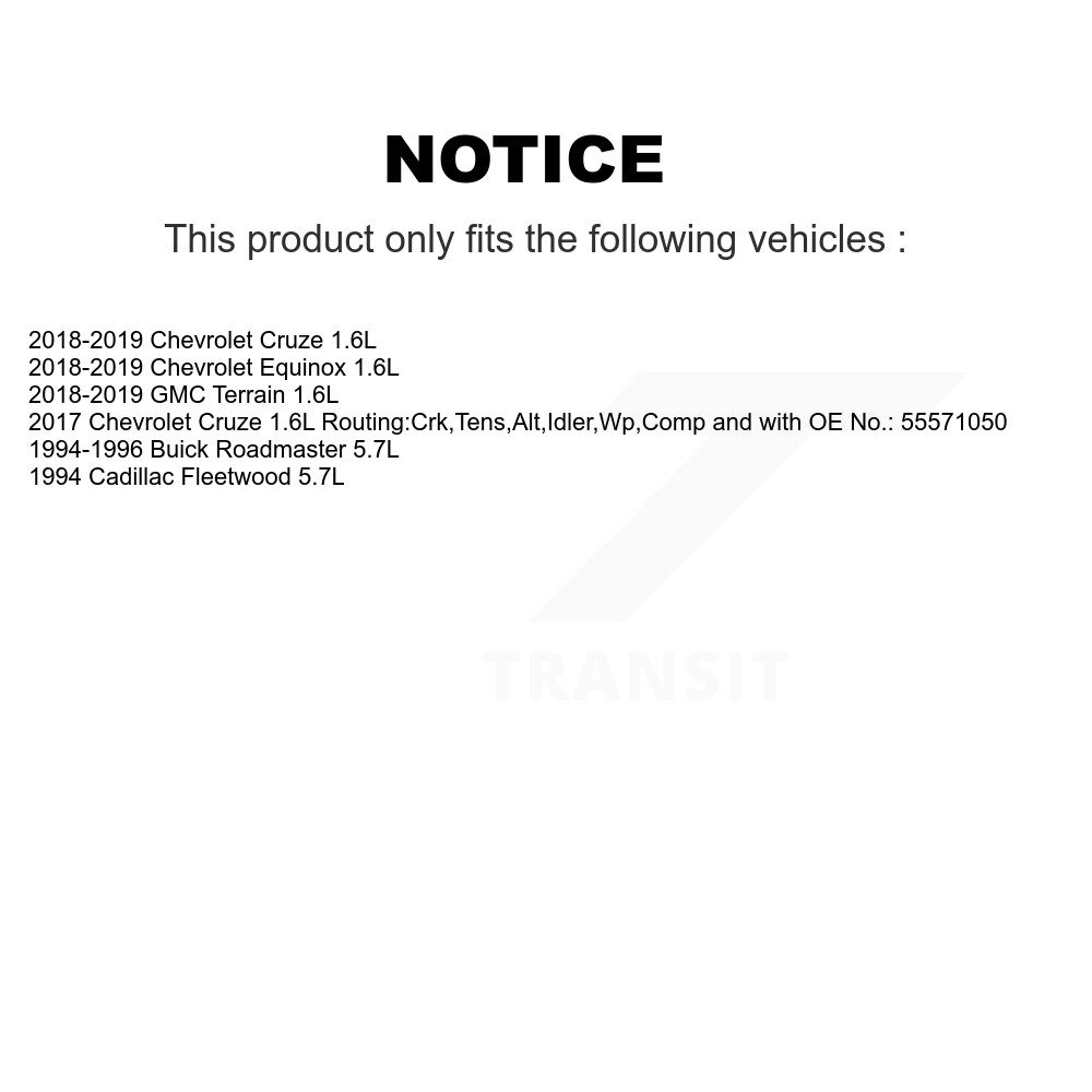 [Alternateur et climatisation] Ceinture d'entraînement accessoire pour Chevrolet Cruze Equinox GMC Terrain Buick Roadmaster