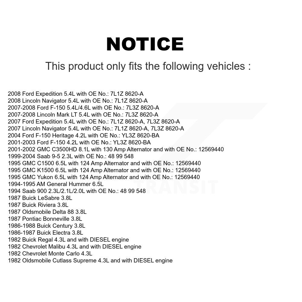 [Pompe à eau, alternateur, climatisation et direction assistée] Ceinture d'entraînement accessoire pour Ford F-150 GMC Expédition K1500 Lincoln Heritage C1500