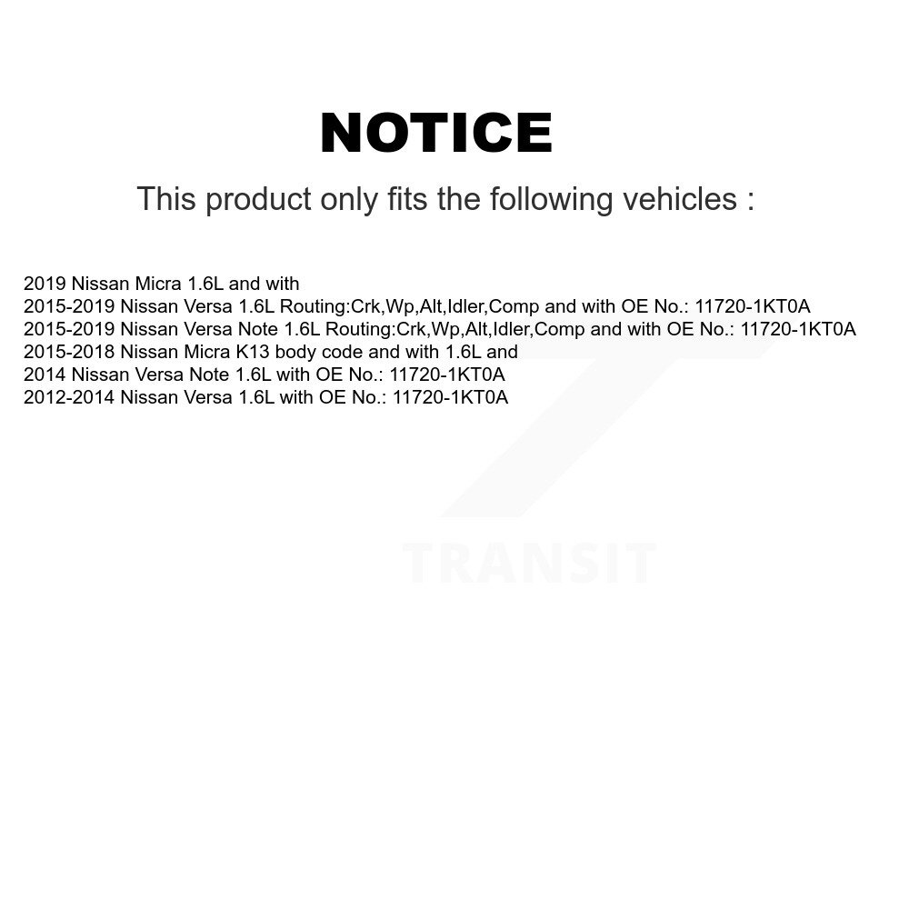 [Entraînement des accessoires] Ceinture d'entraînement accessoire pour Nissan Micra Versa Note BAN-7PK1125