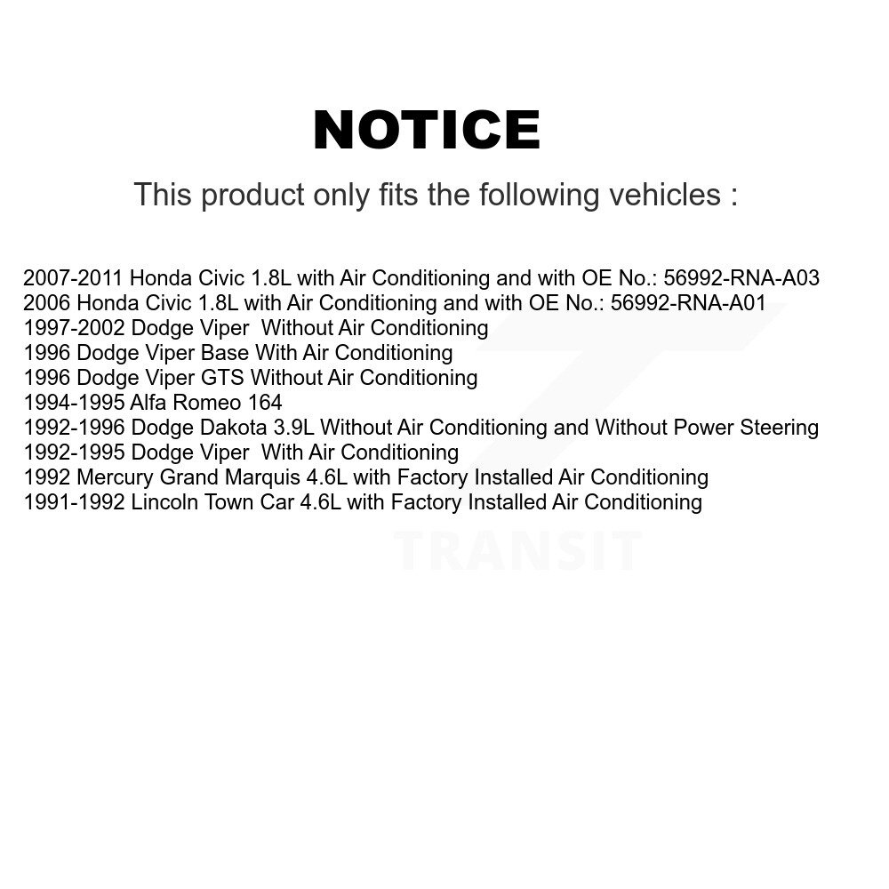 [Entraînement des accessoires] Ceinture d'entraînement pour Honda Dodge civique Dakota Viper Lincoln Town Car Mercury Grand 164