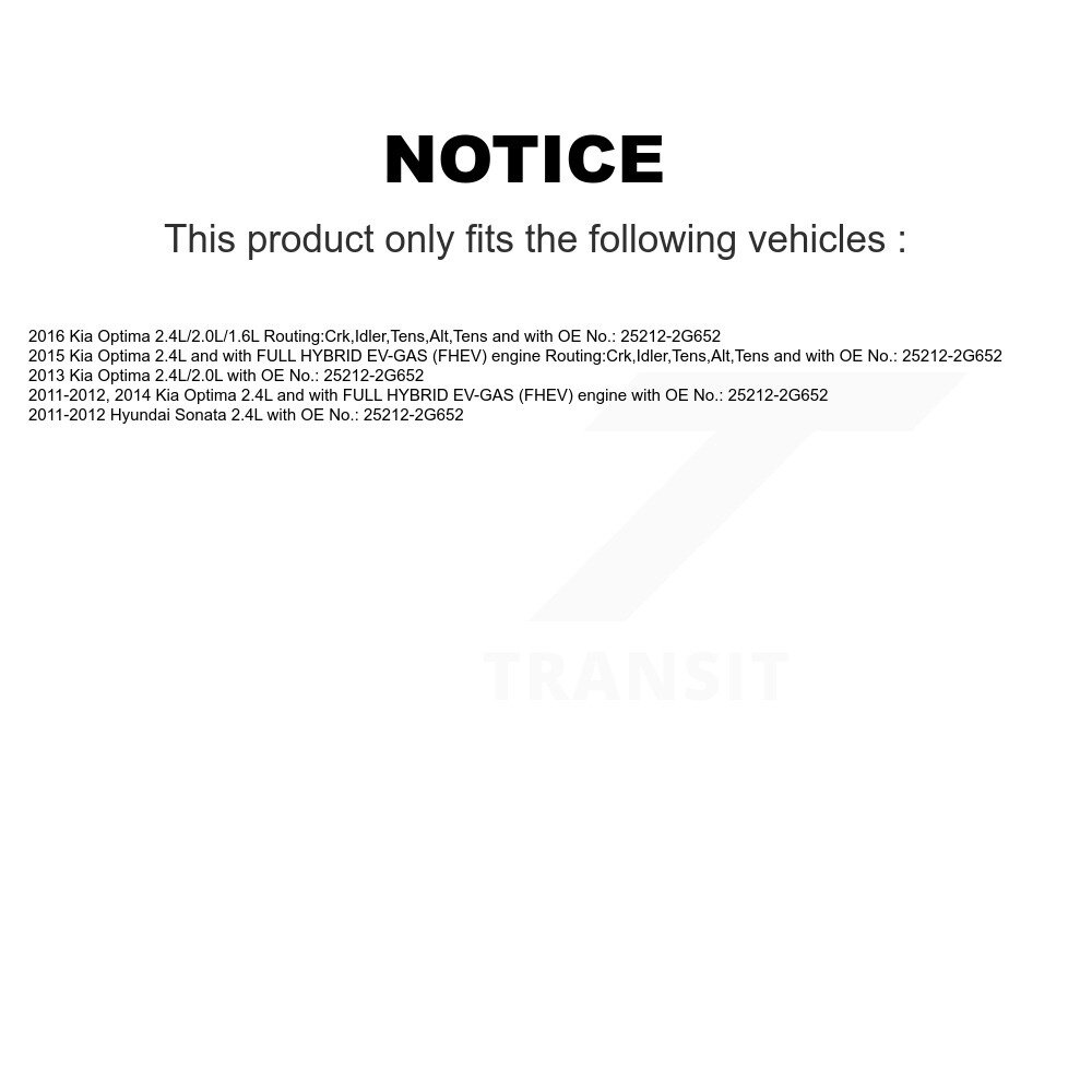 [Entraînement des accessoires] Ceinture d'entraînement accessoire pour Kia Optima Hyundai Sonata BAN-7PK970