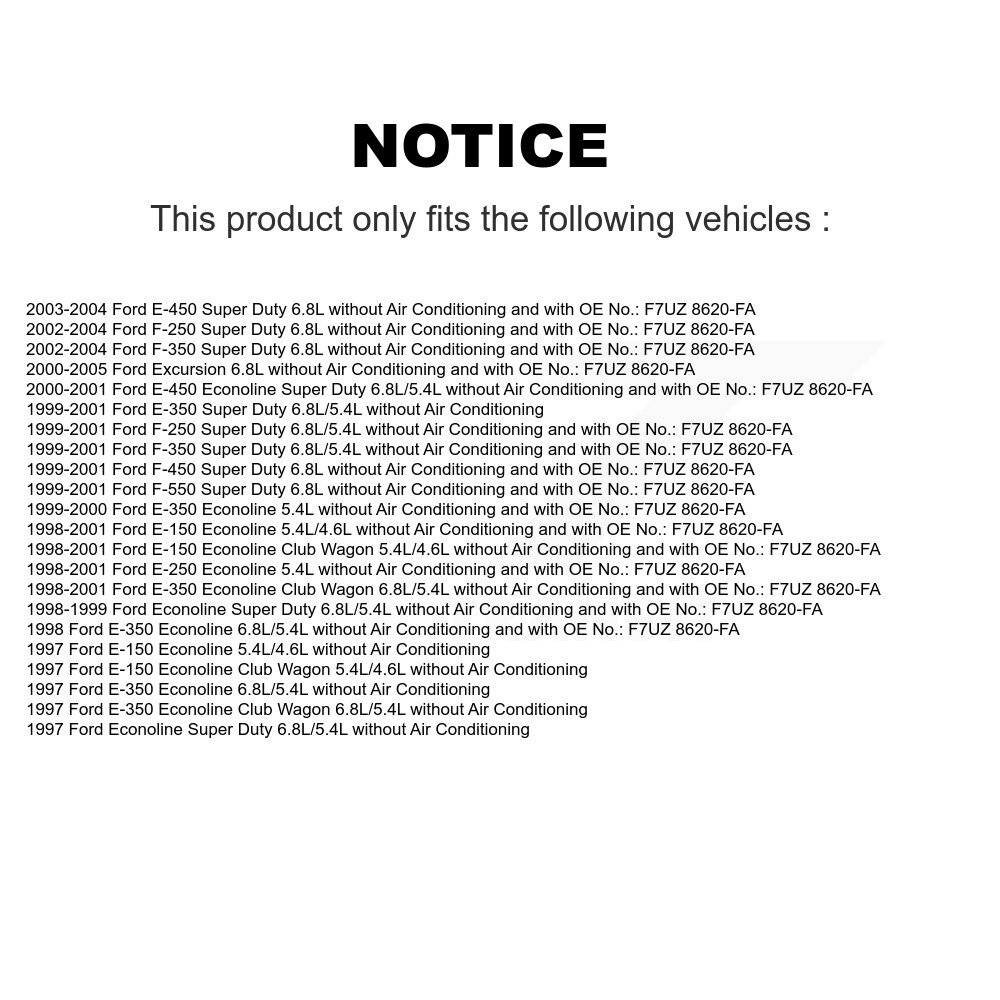 [Alternateur, direction assistée et pompe à air] Ceinture d'entraînement accessoire pour Ford F-350 Super Duty F-250 E-350 Excursion Econoline
