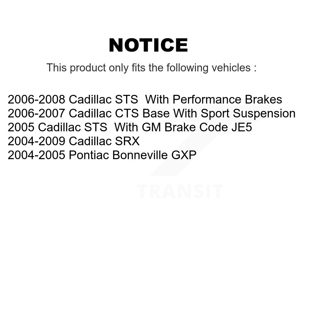 [Front] Plaquettes de frein en céramique pour Cadillac CTS SRX STS Pontiac Bonneville