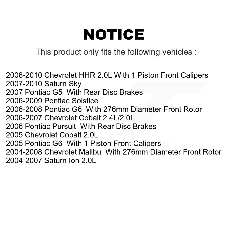 [Front] Plaquettes de frein en céramique avant pour Chevrolet Cobalt Saturn Ion Pontiac Malibu HHR