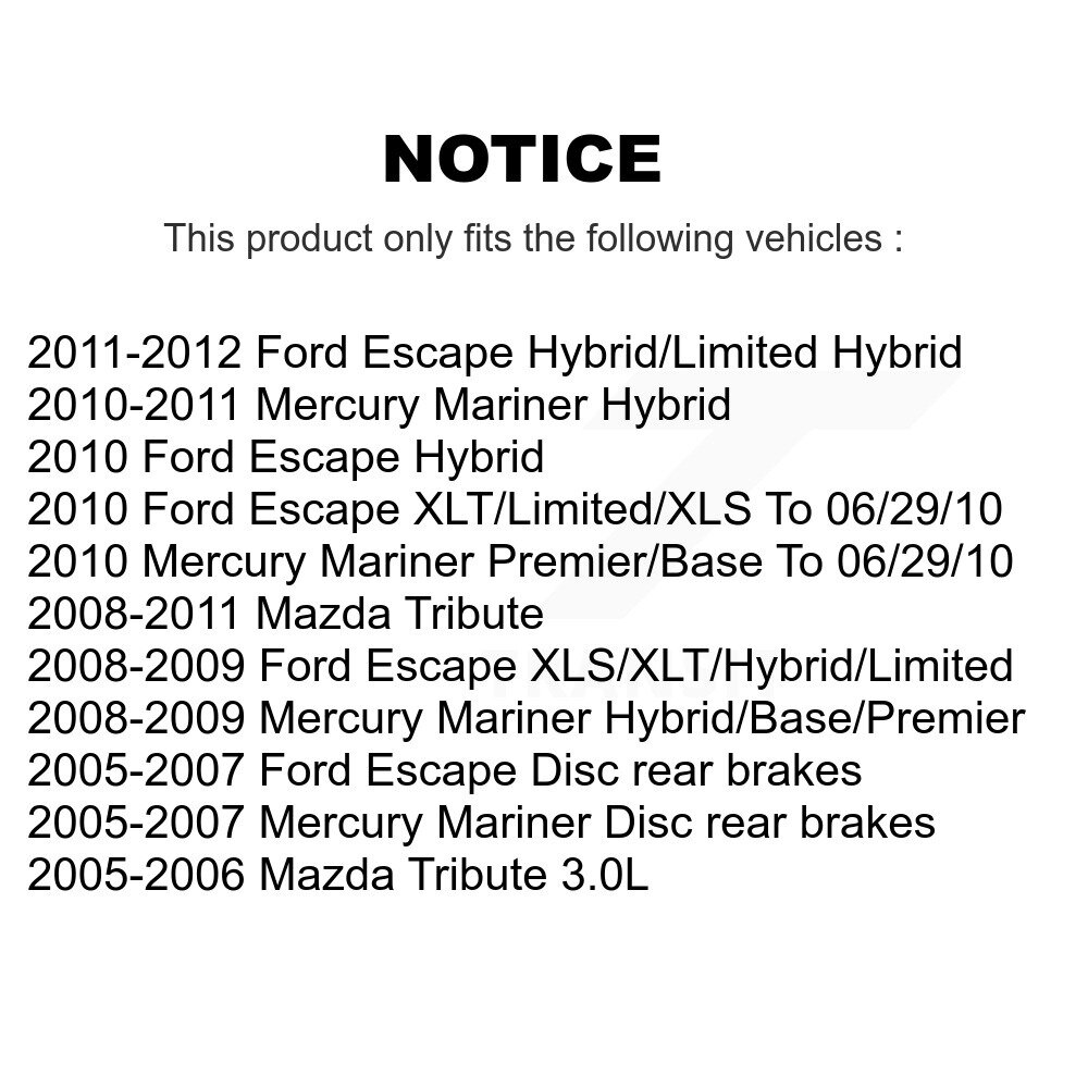 [Front] Plaquettes de frein pour Ford Escape Mazda Hommage à Mercure Mariner
