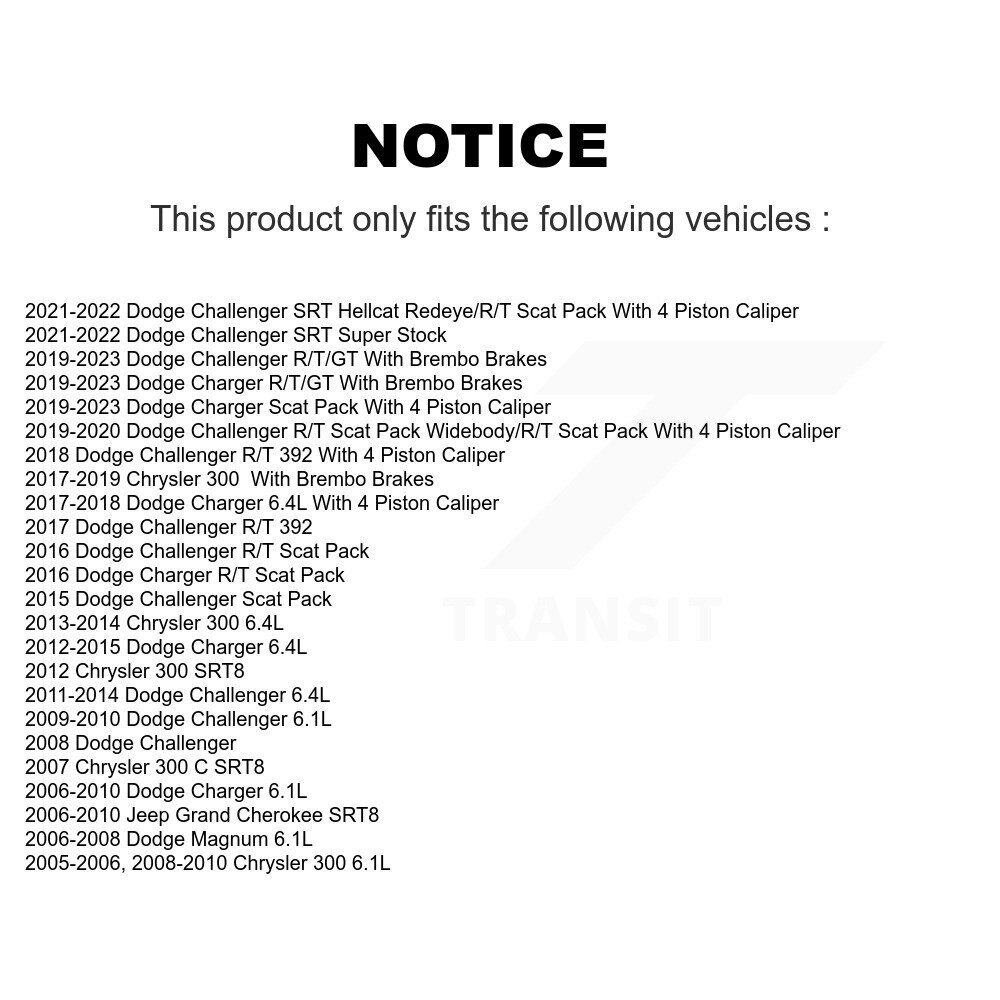 [Front] Plaquettes de frein avant en céramique pour Dodge Charger Chrysler 300 Challenger Jeep