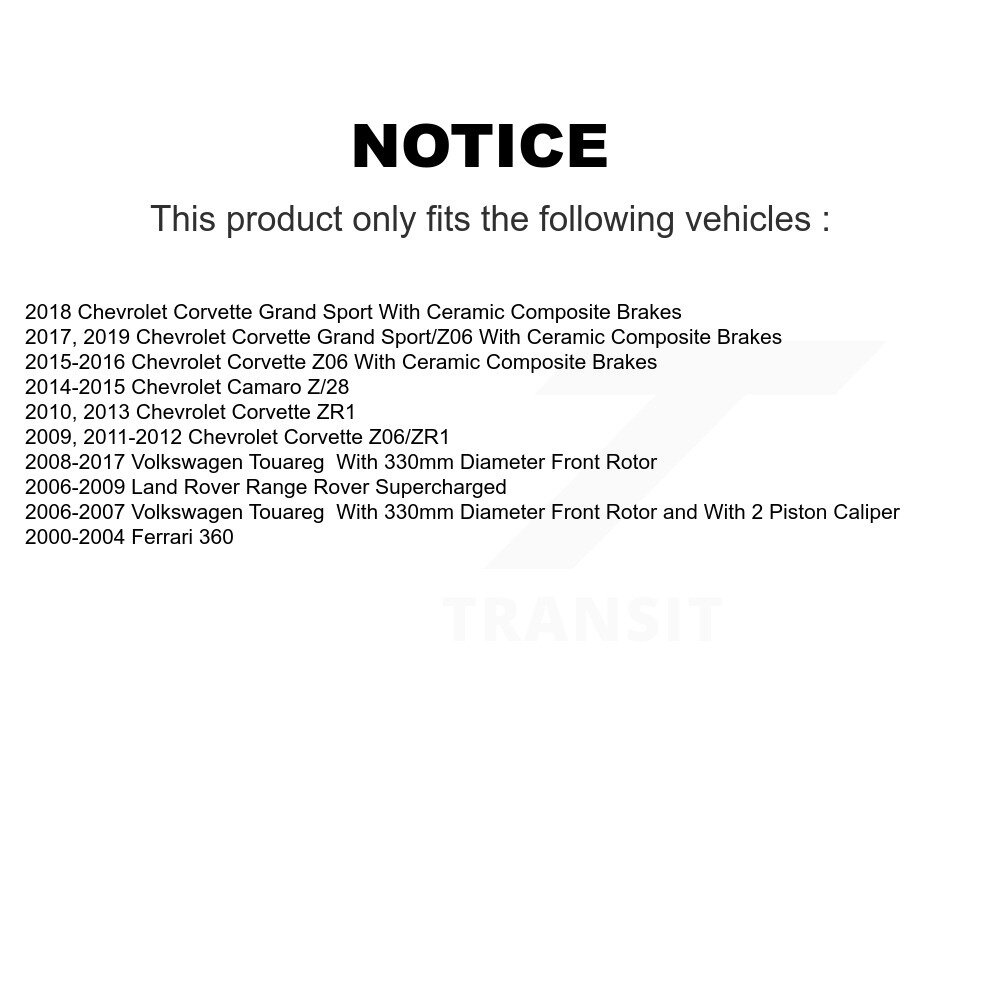 [Arrière] Plaquettes de frein en céramique pour Chevrolet Volkswagen Touareg Corvette Camaro Land