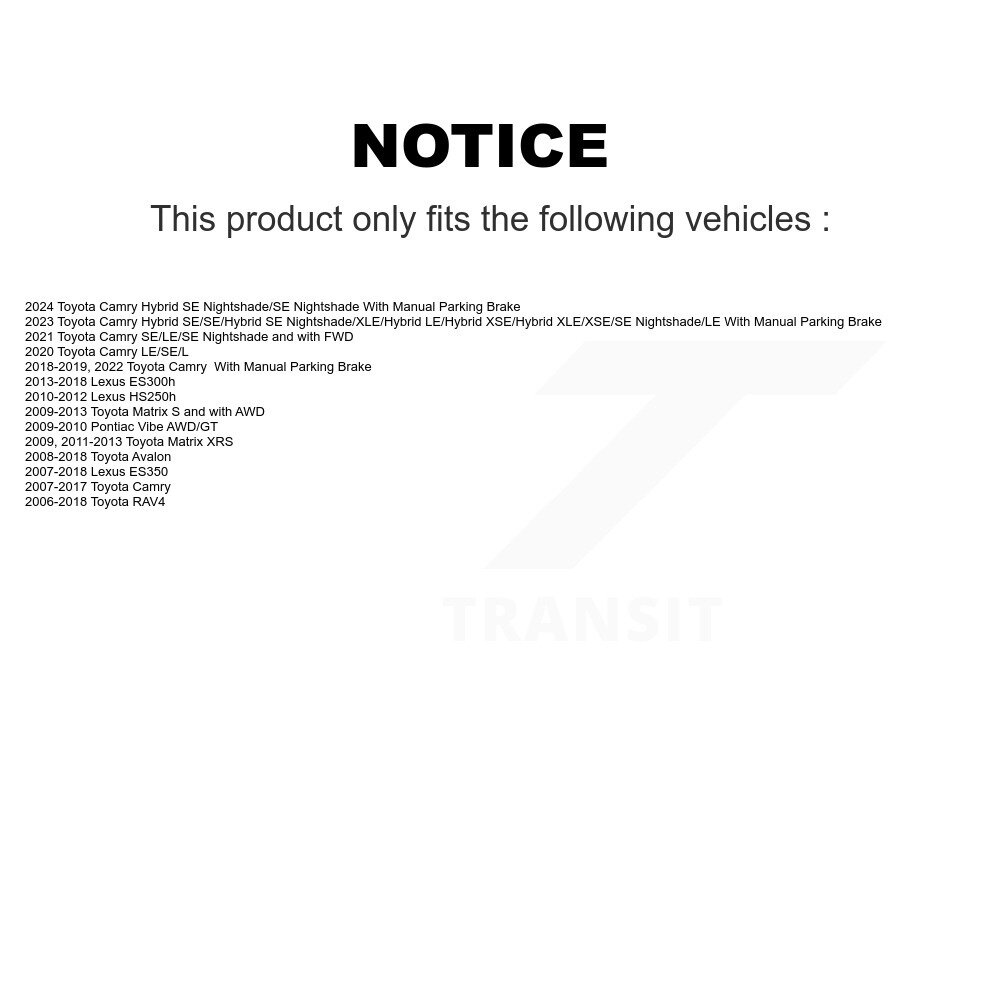 [Arrière] Plaquettes de frein en céramique arrière pour Toyota RAV4 Camry Matrix Lexus ES350 Pontiac