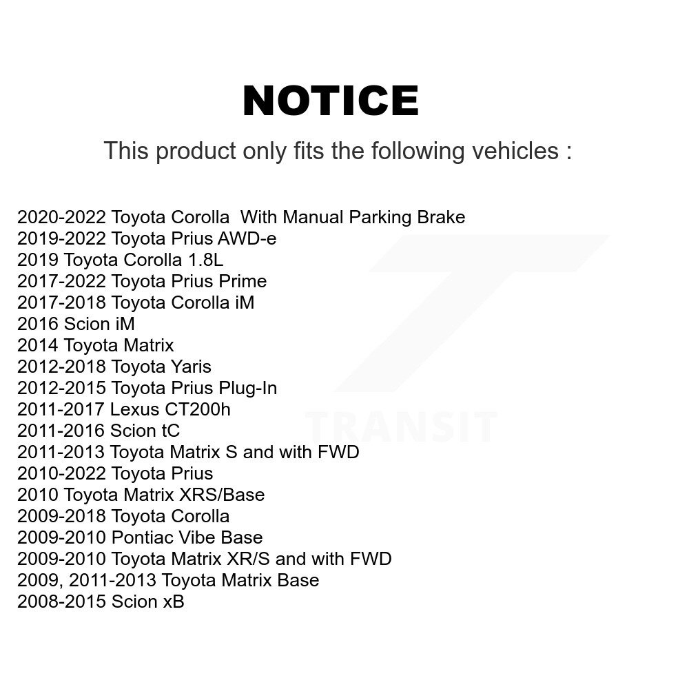 [Arrière] Plaquettes de frein en céramique arrière pour Toyota Matrice Corolla Yaris Prius Prime Pontiac