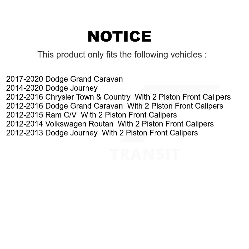 [Arrière] Plaquettes de frein en céramique arrière pour Dodge Grand Caravan Journey Chrysler Town & Ram