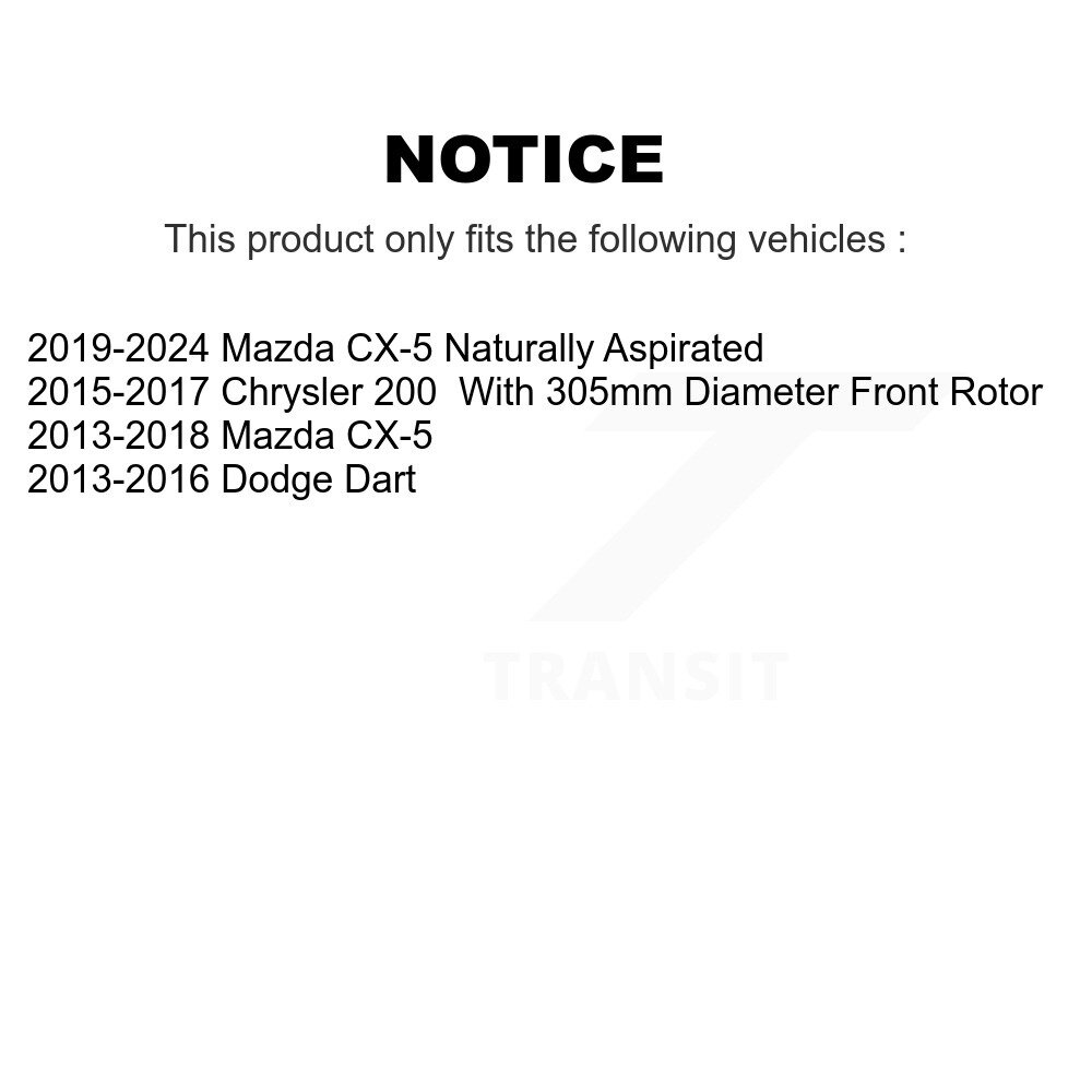 [Front] Front Ceramic Disc Brake Pads For Mazda CX-5 Chrysler 200 Dodge Dart CMX-D1623