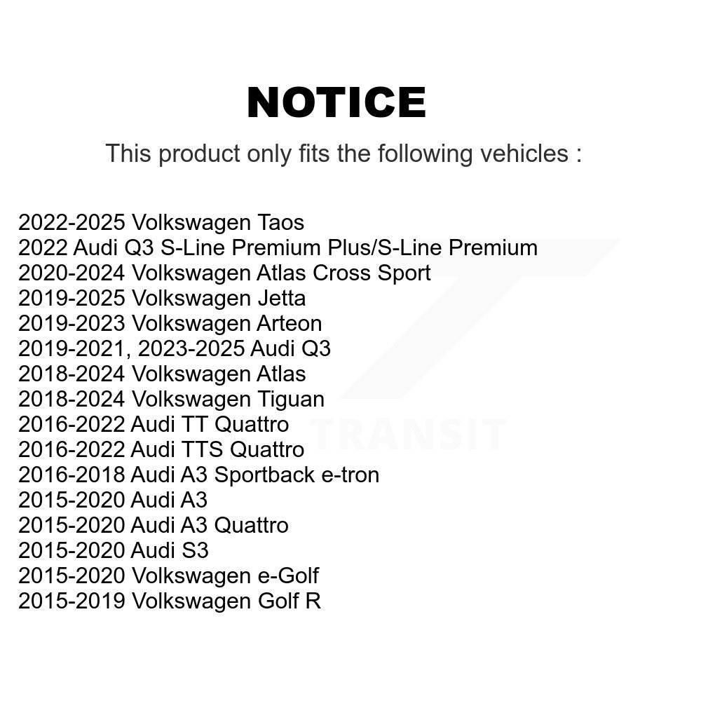 [Arrière] Plaquettes de frein en céramique arrière pour Volkswagen Tiguan Jetta Audi Atlas Taos Q3 A3 R