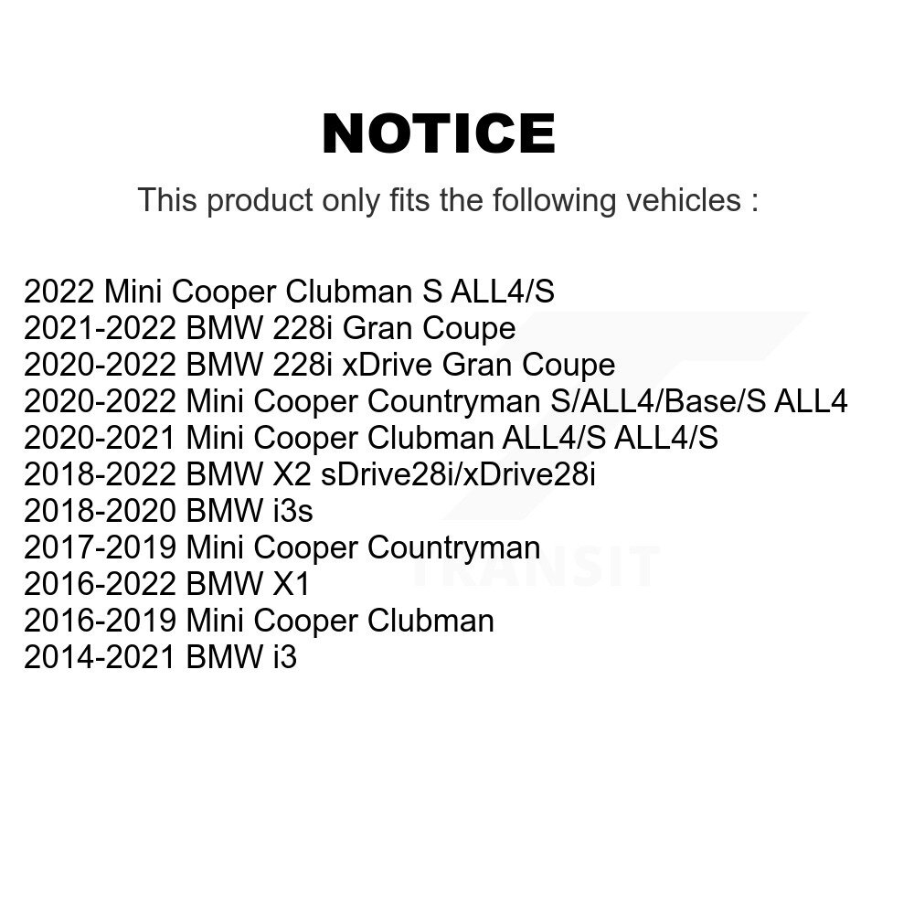[Arrière] Plaquettes de frein arrière en céramique pour BMW X1 Mini Cooper Countryman X2 Clubman i3