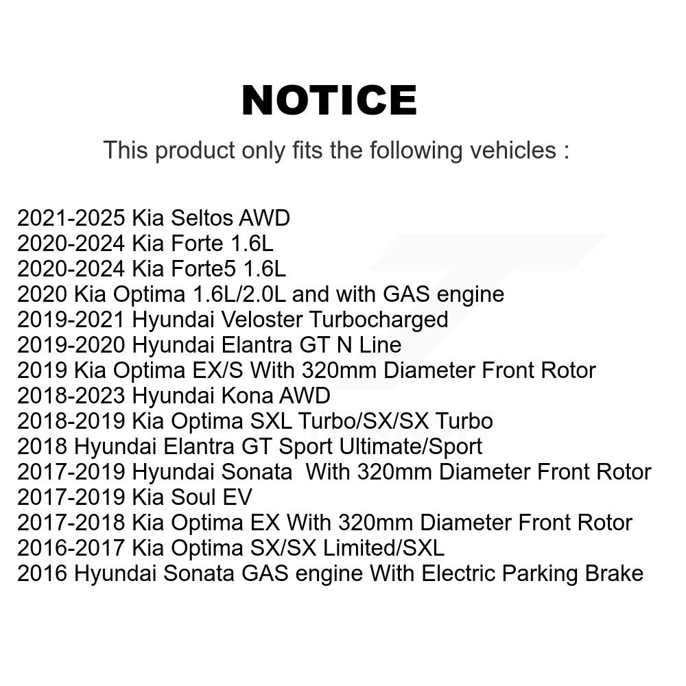 [Front] Plaquettes de frein en céramique pour Hyundai Kona Kia Seltos Sonata Forte Elantra