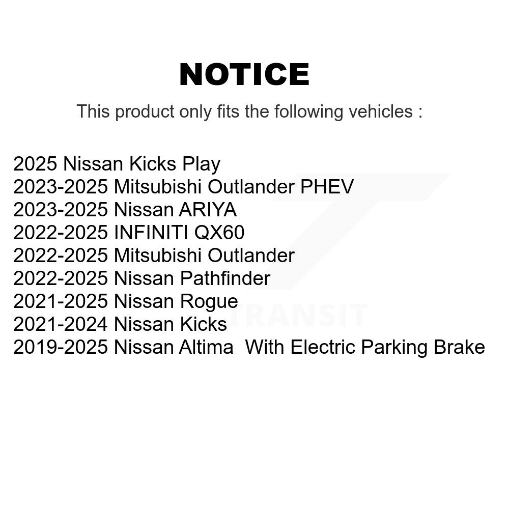 [Arrière] Plaquettes de frein en céramique arrière pour Nissan Rogue Mitsubishi Outlander Kicks Altima