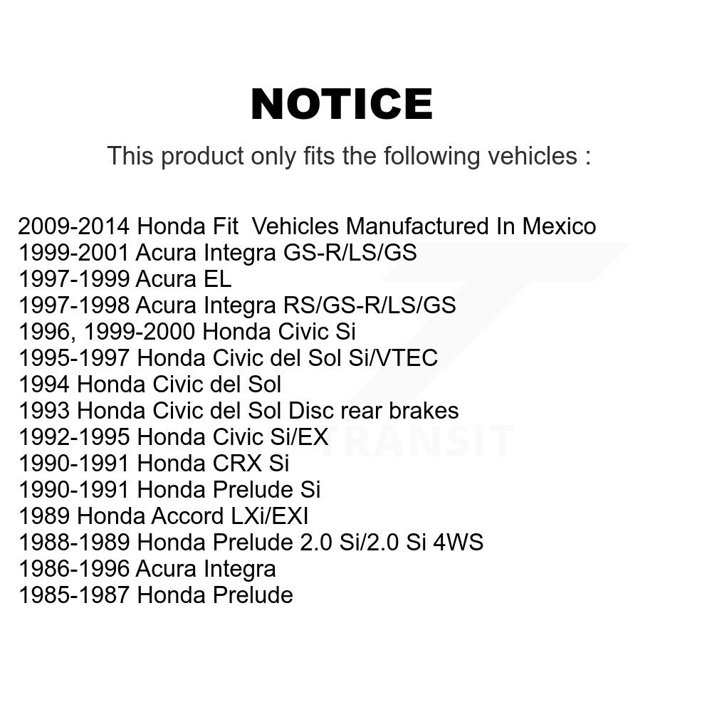 [Arrière] Plaquettes de frein arrière en céramique pour Honda Fit Civic Acura Integra del Sol EL CRX