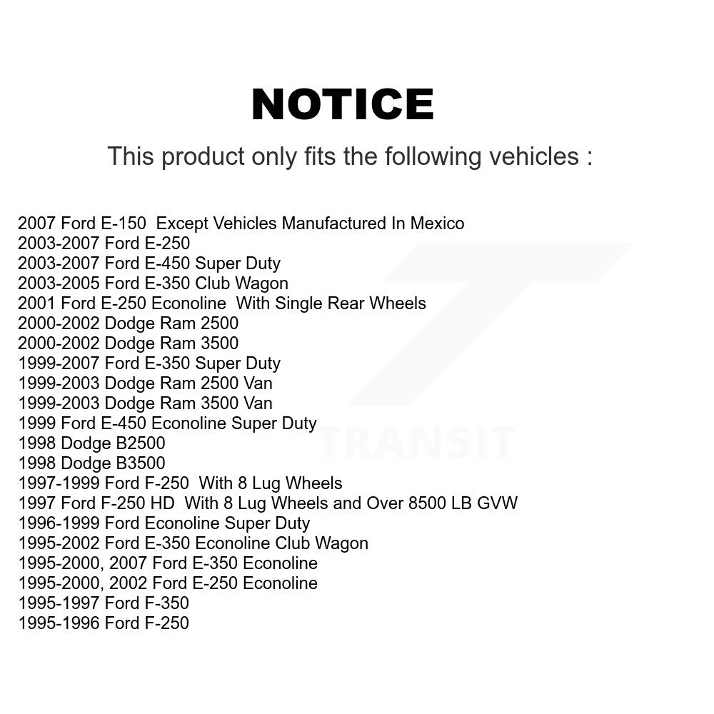 [Front] Plaquettes de frein à disque en céramique avant pour Ford Dodge E-350 Super Duty Ram 2500 F-250 HD