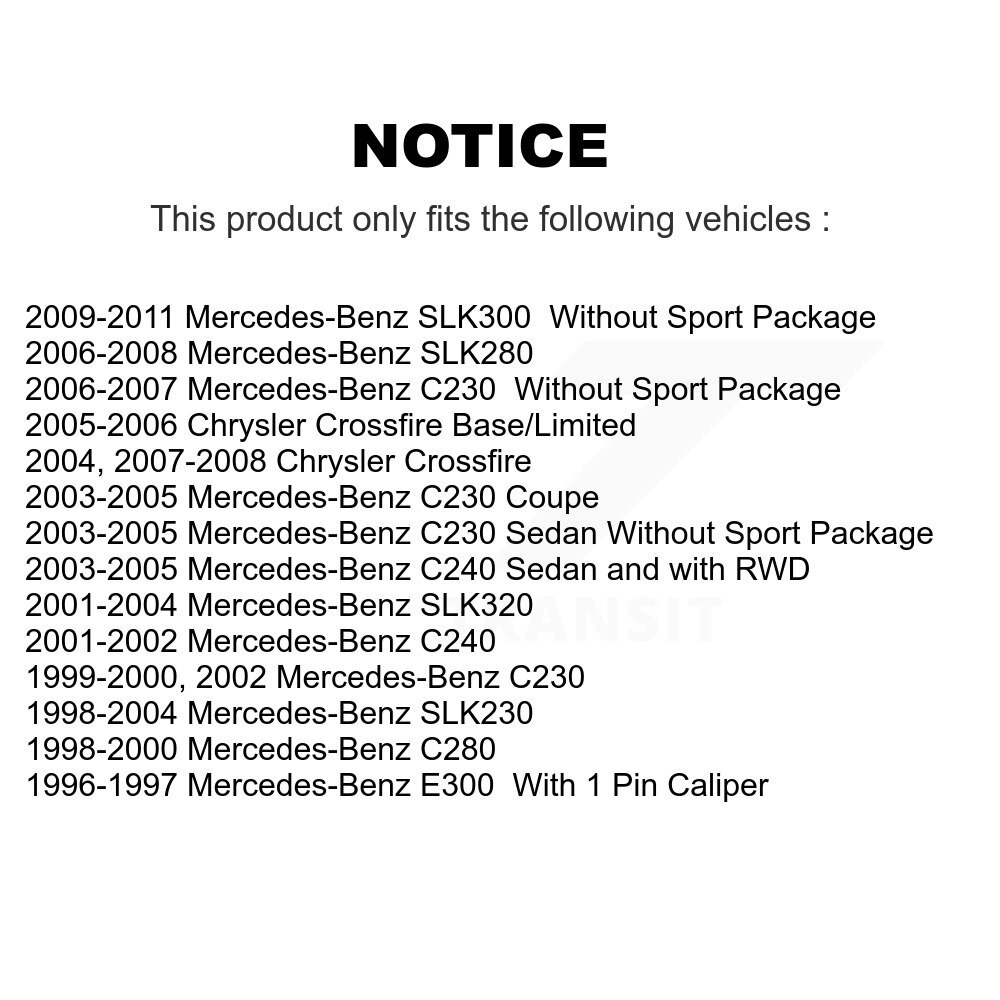 [Arrière] Plaquettes de frein en céramique arrière pour Mercedes-Benz C230 Chrysler Crossfire C240 C280