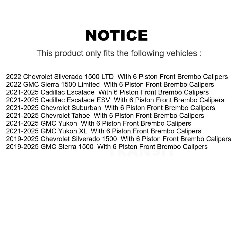 [Front] Rotor de frein à disque avant pour GMC Sierra 1500 Chevrolet Silverado Limited Cadillac