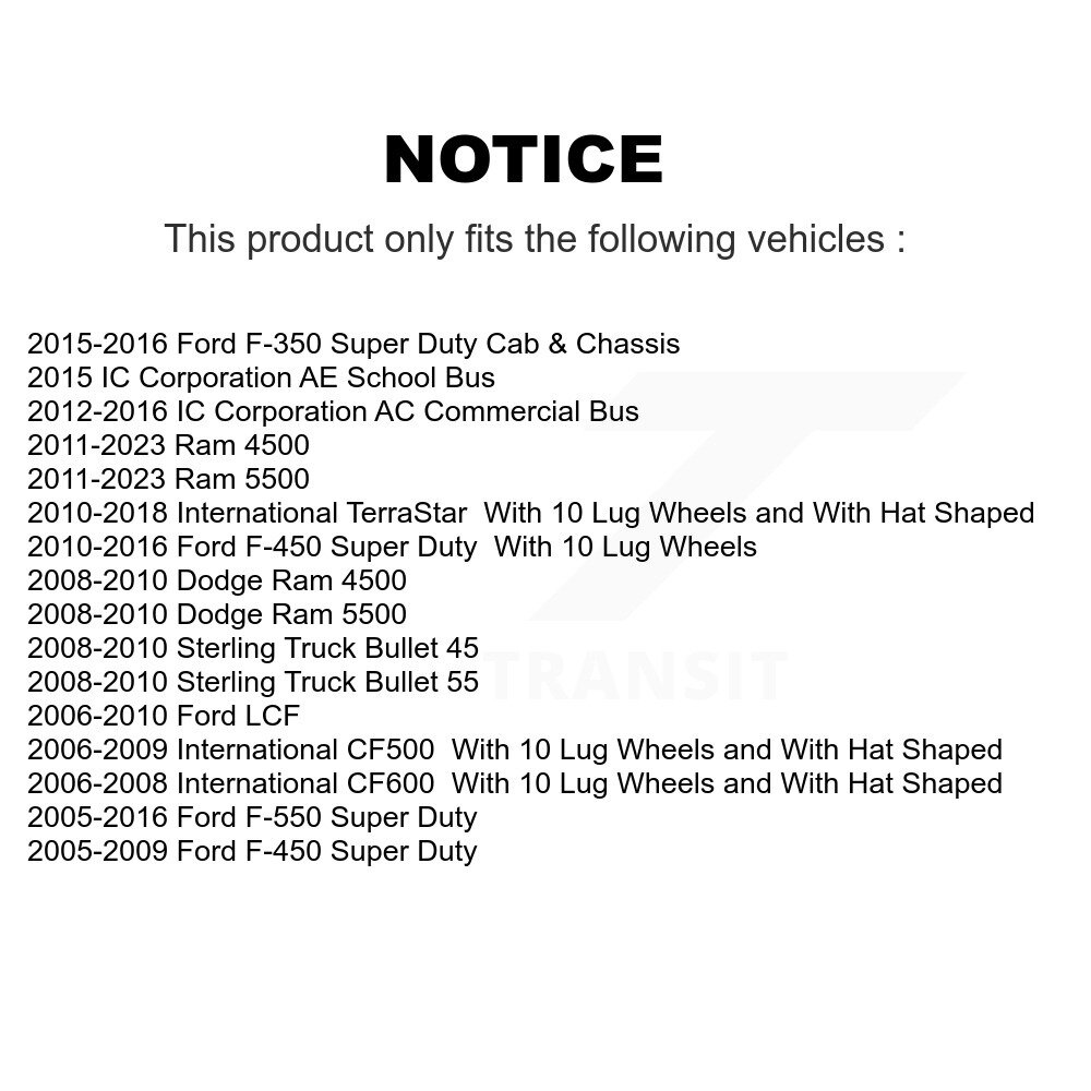 [Arrière] Rotor de frein à disque pour Ford F-350 Super Duty F-450 F-550 International TerraStar
