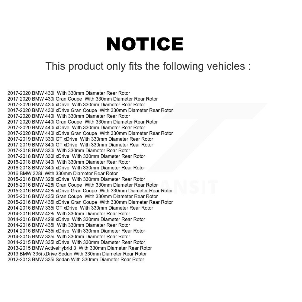 [Arrière] Rotor de frein arrière pour BMW 330i xDrive 328i 335i 428i 340i 435i 430i Grande GT