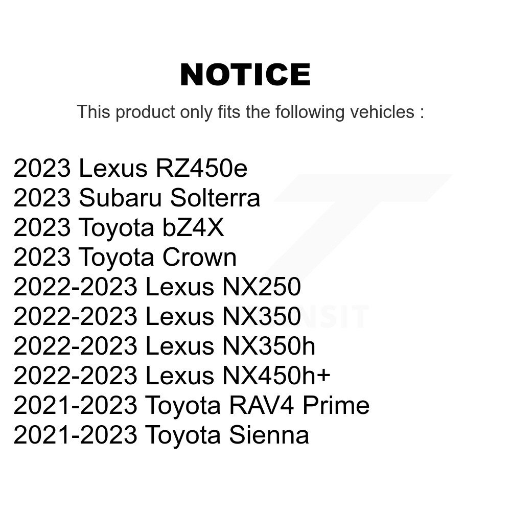 [Arrière] Rotor de frein à disque arrière pour Toyota Sienna Lexus RAV4 Prime NX350h bZ4X NX350 NX250