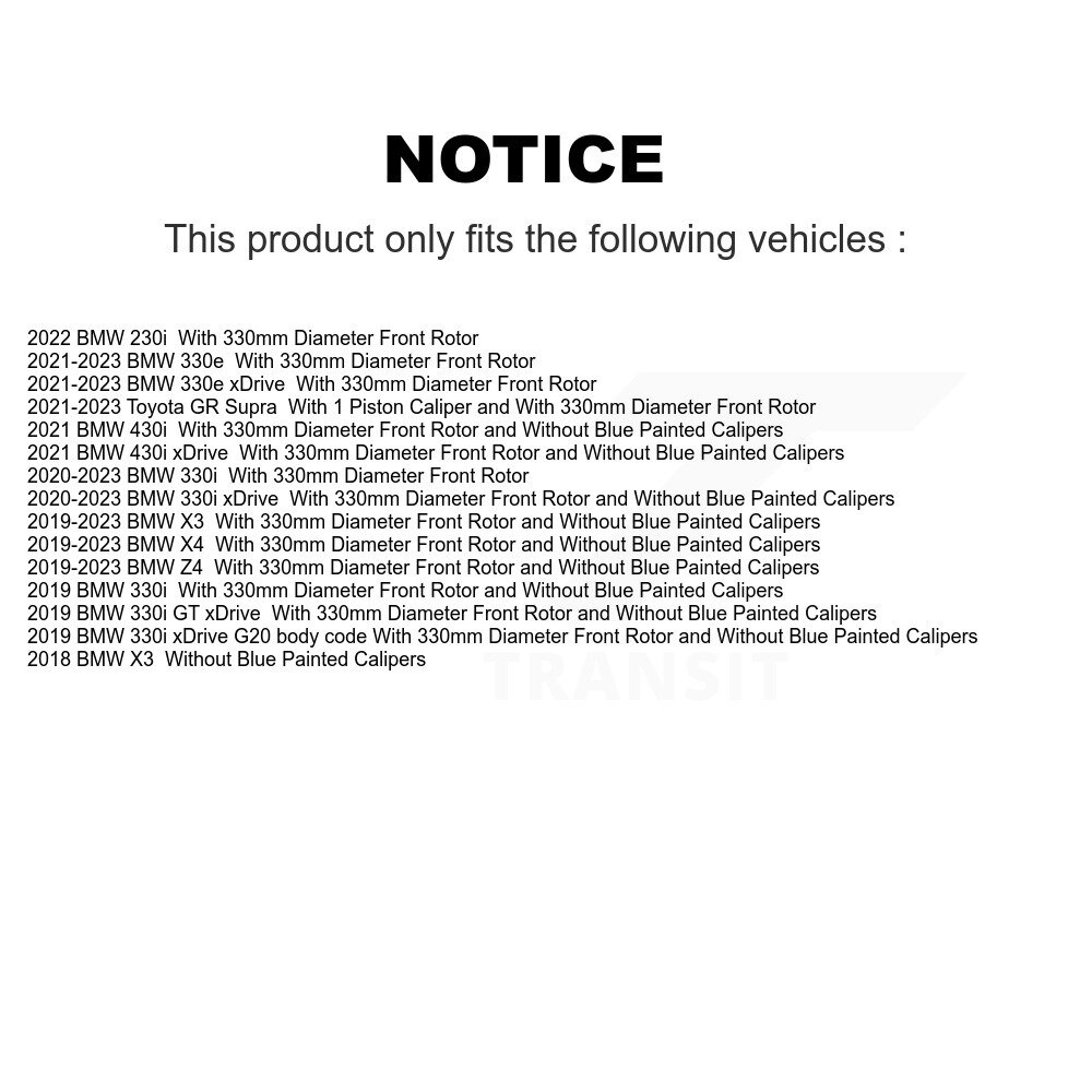 [Front] Rotor de frein à disque avant pour BMW X3 330i xDrive X4 330e Toyota GR Supra Z4 430i GT