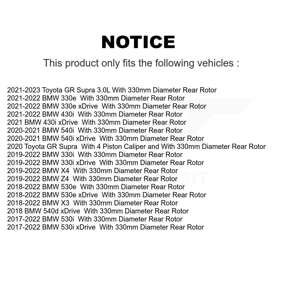 [Arrière gauche] Rotor de frein à disque arrière gauche pour BMW X3 330i xDrive X4 530i Toyota GR Supra 330e