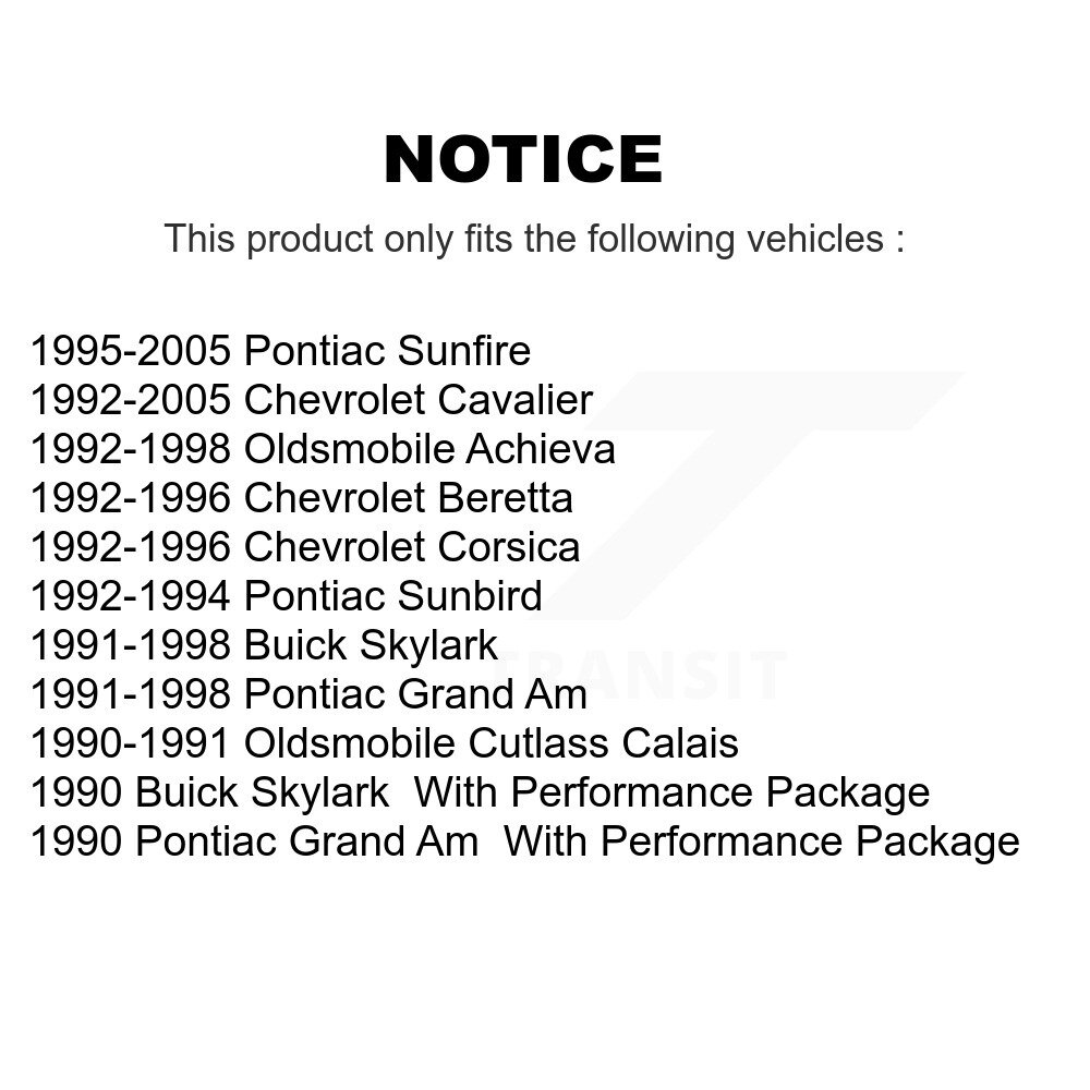 [Front] Rotor de frein à disque avant pour Chevrolet Cavalier Pontiac Sunfire Grand Am Sunbird