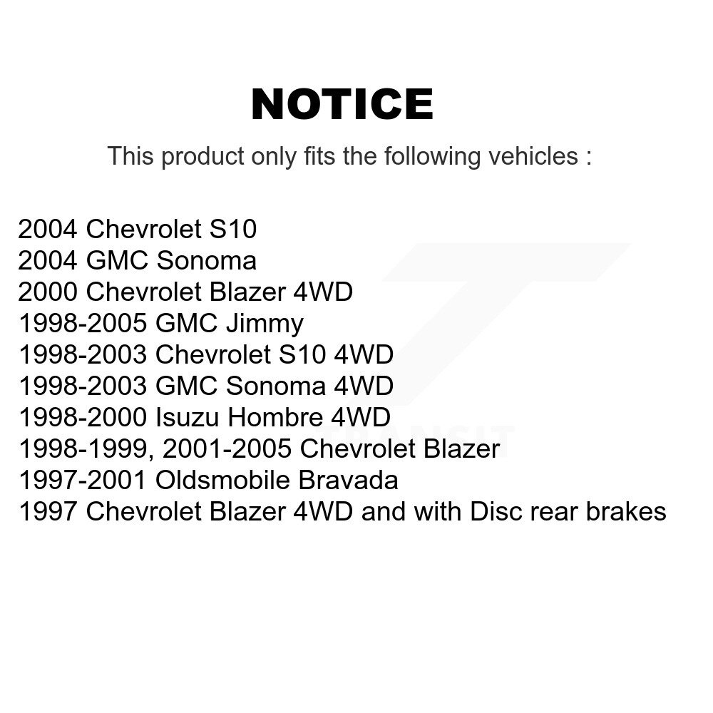 [Front] Rotor de frein à disque avant pour Chevrolet GMC Blazer S10 Jimmy Sonoma Isuzu Hombre