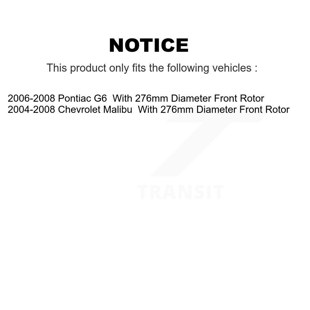 [Front] Rotor de frein à disque avant pour Chevrolet Malibu Pontiac G6 GCR-580244