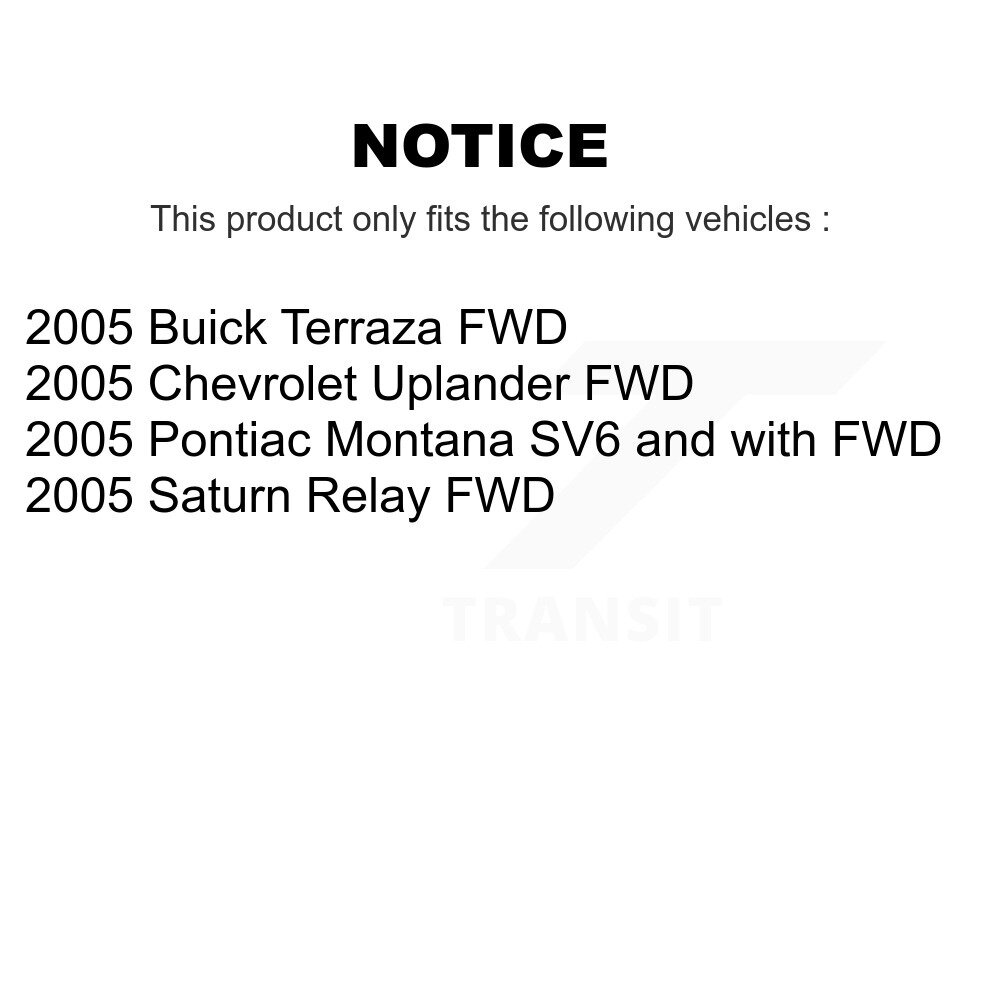 [Arrière] Rotor de frein à disque arrière pour Pontiac Montana Chevrolet Uplander Buick Terraza Relais