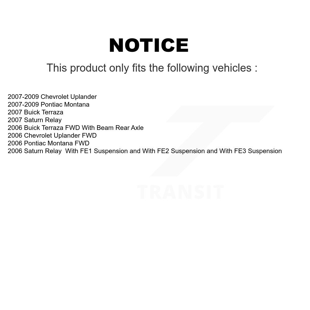 [Arrière] Rotor de frein à disque arrière pour Pontiac Montana Chevrolet Uplander Buick Terraza Relais