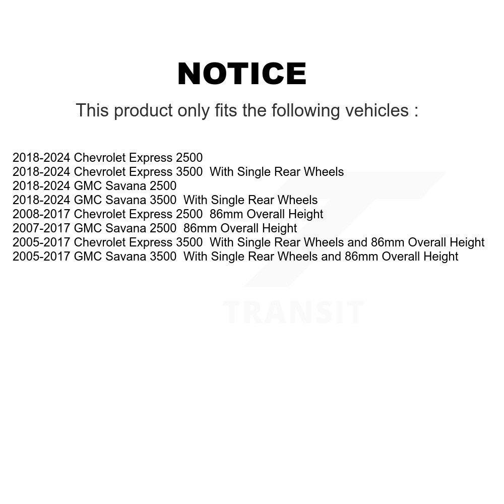 [Arrière] Rotor de frein à disque arrière pour GMC Chevrolet Savana 3500 2500 Express GCR-580380