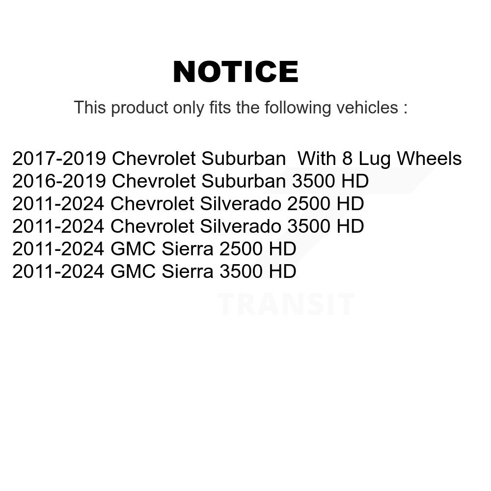 [Front] Rotor de frein à disque avant pour GMC Chevrolet Sierra 2500 HD Silverado 3500 Suburban