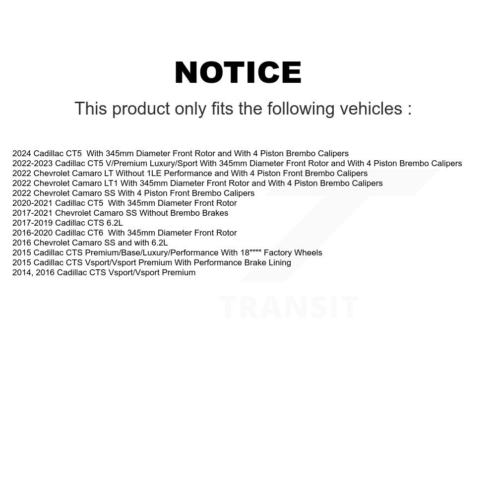 [Front] Rotor de frein à disque avant pour Chevrolet Camaro Cadillac CT5 CTS CT6 GCR-581912