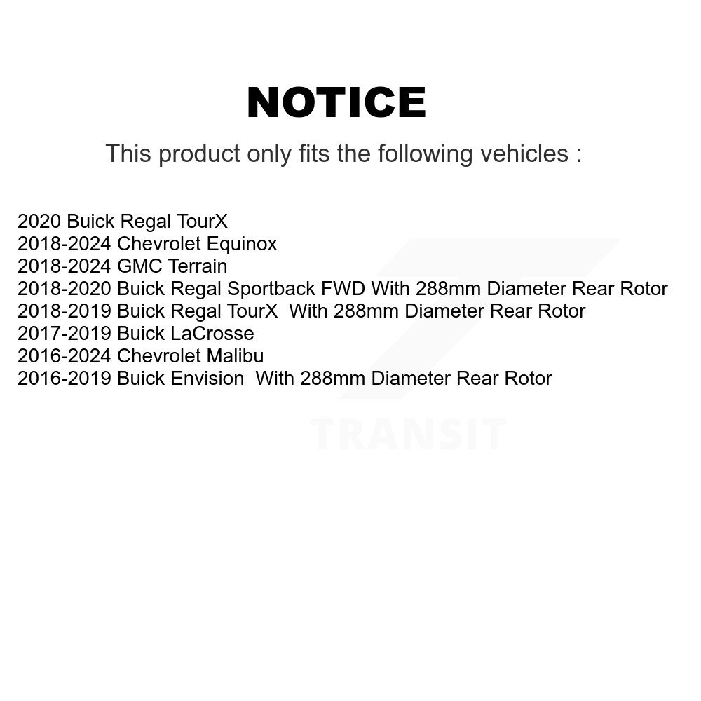[Arrière] Rotor de frein à disque arrière pour Chevrolet Equinox GMC Terrain Malibu Buick Envision