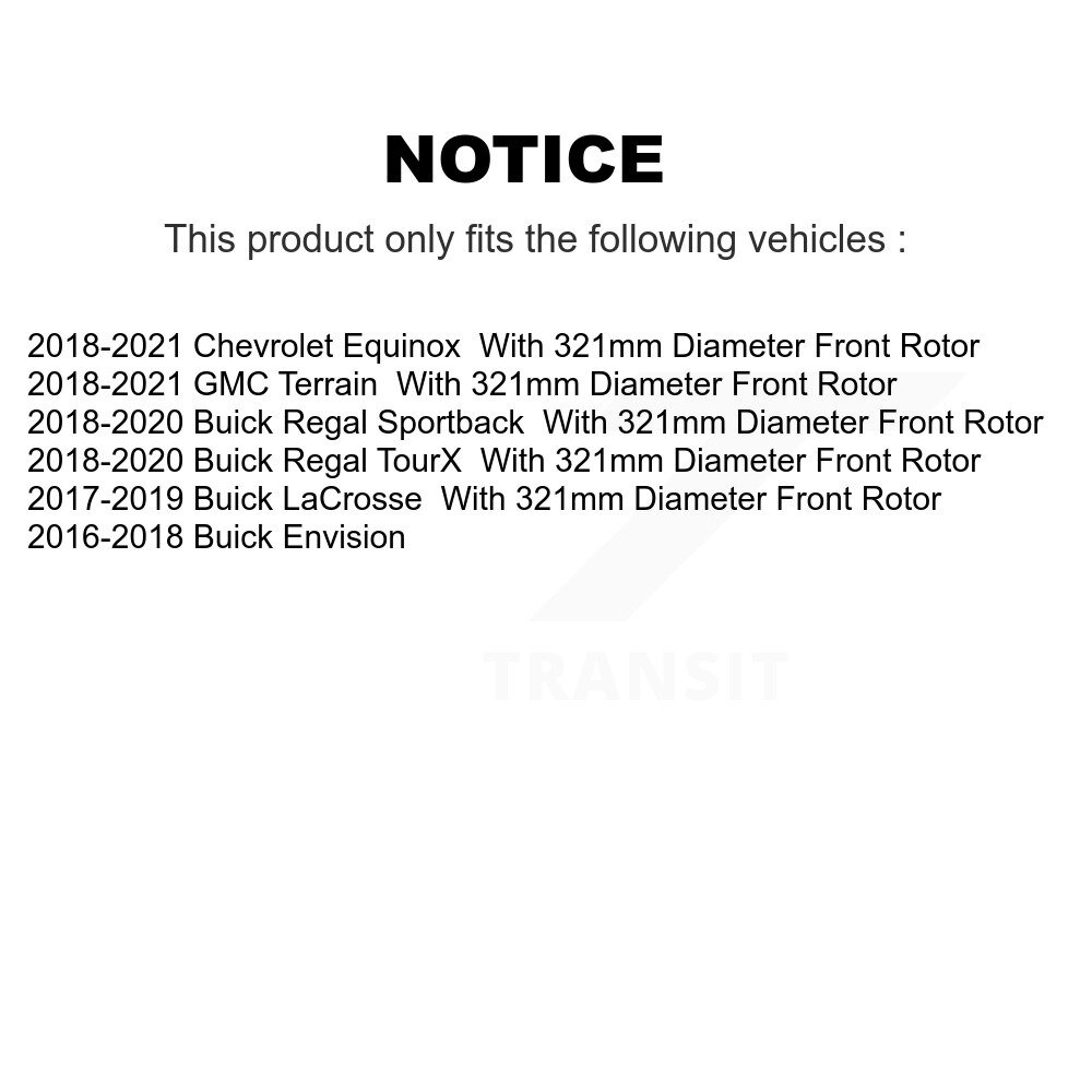 [Front] Rotor de frein à disque avant pour Chevrolet Equinox GMC Terrain Buick Envision LaCrosse