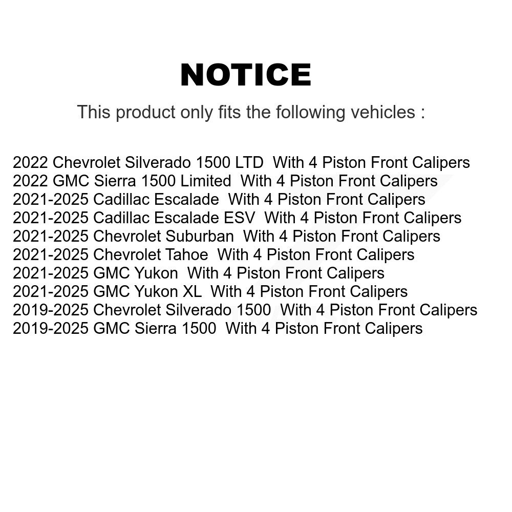 [Front] Rotor de frein à disque avant pour GMC Chevrolet Silverado 1500 Sierra Yukon Tahoe XL