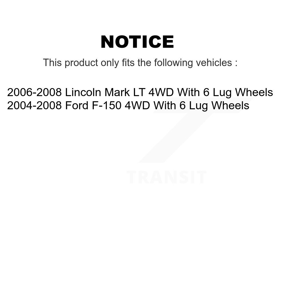 [Front] Rotor de frein à disque avant pour Ford F-150 Lincoln Mark LT avec 6 roues de lug 4WD