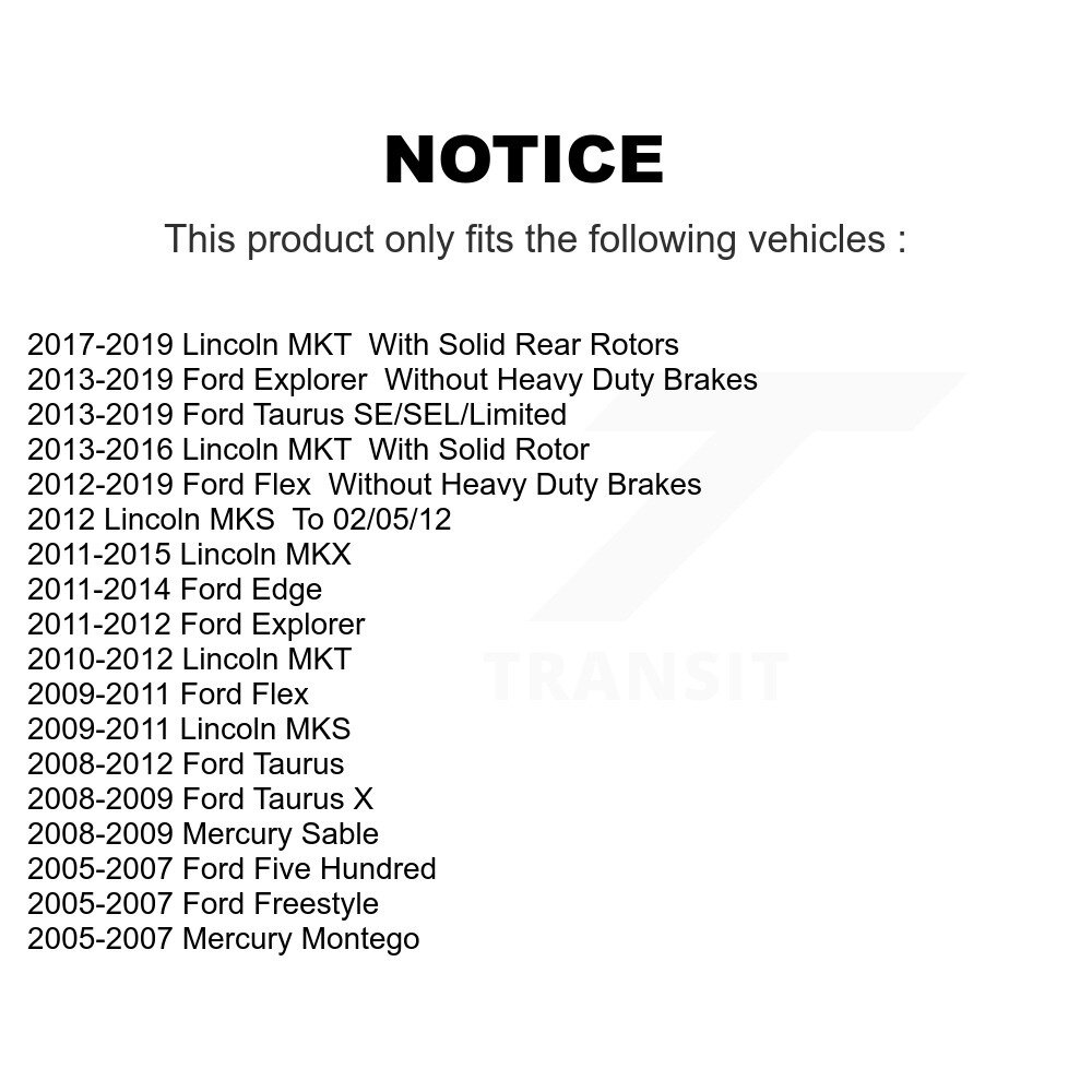 [Arrière] Rotor de frein à disque arrière pour Ford Explorer Edge Flex Lincoln Taurus MKX Five MKT X