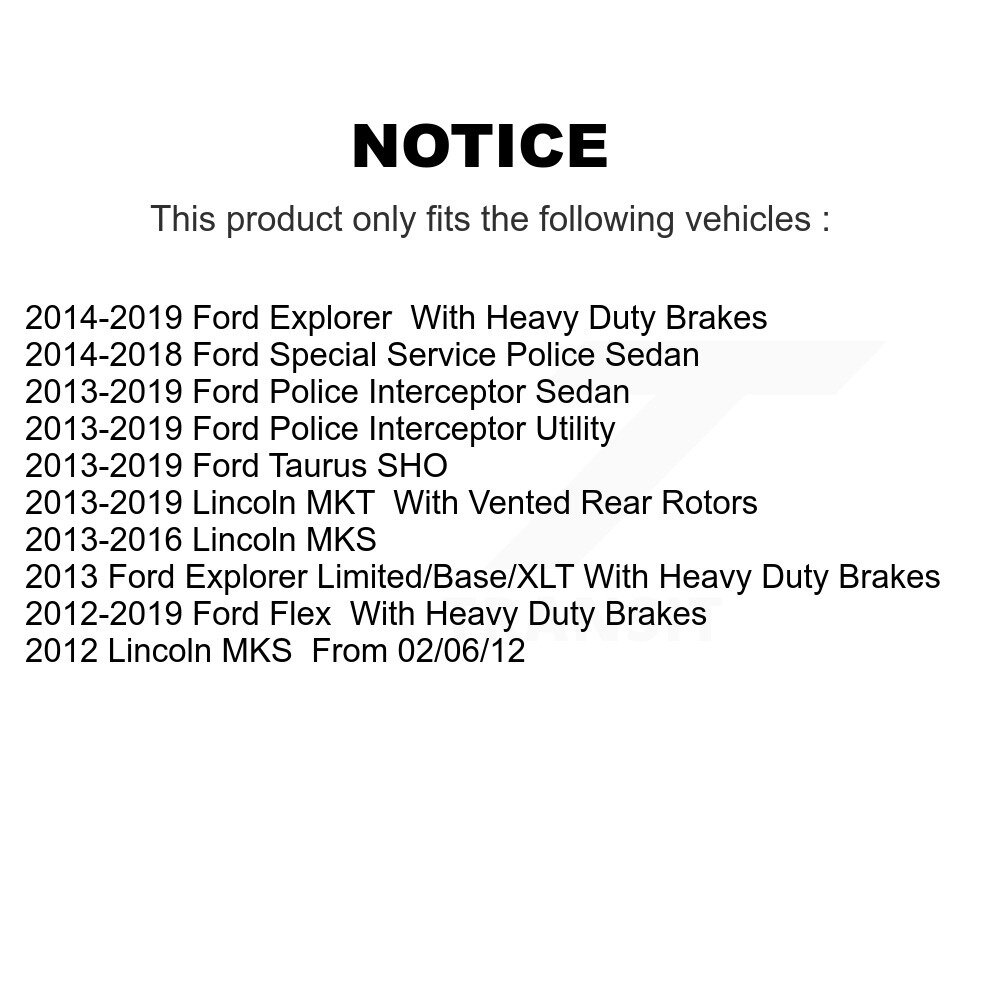 [Front] Rotor de frein à disque avant pour Ford Explorer Flex Taurus Police Intercepteur Utility