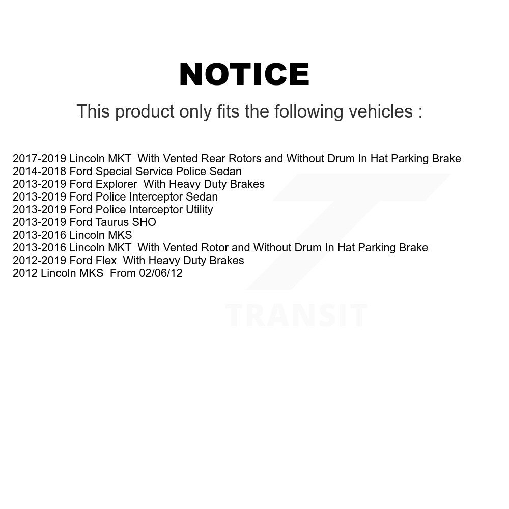 [Arrière] Rotor de frein à disque arrière pour Ford Explorer Flex Taurus Police Intercepteur Utility