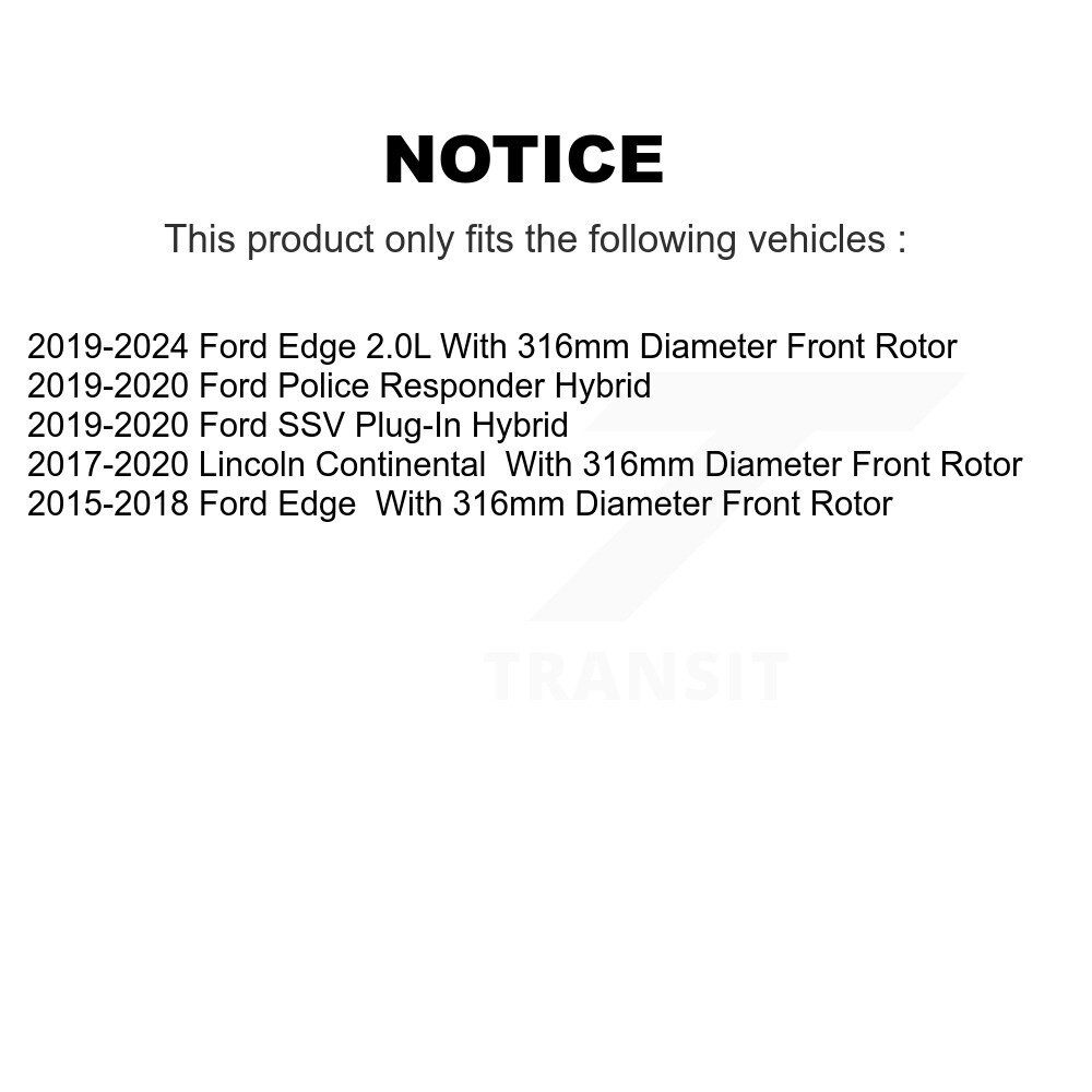 [Front] Rotor de frein disque avant pour Ford Edge Lincoln Continental Police répondeur hybride
