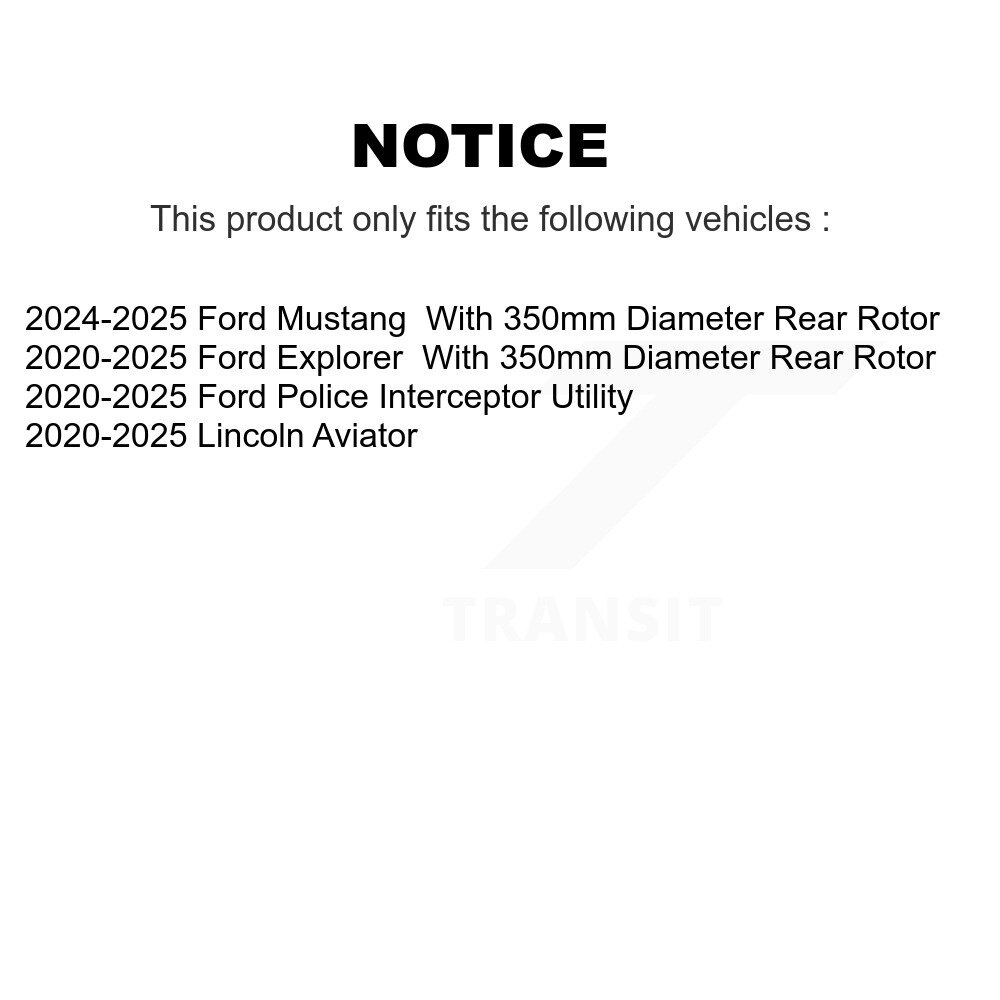 [Arrière] Rotor de frein à disque arrière pour Ford Explorer Lincoln Aviator Police Intercepteur