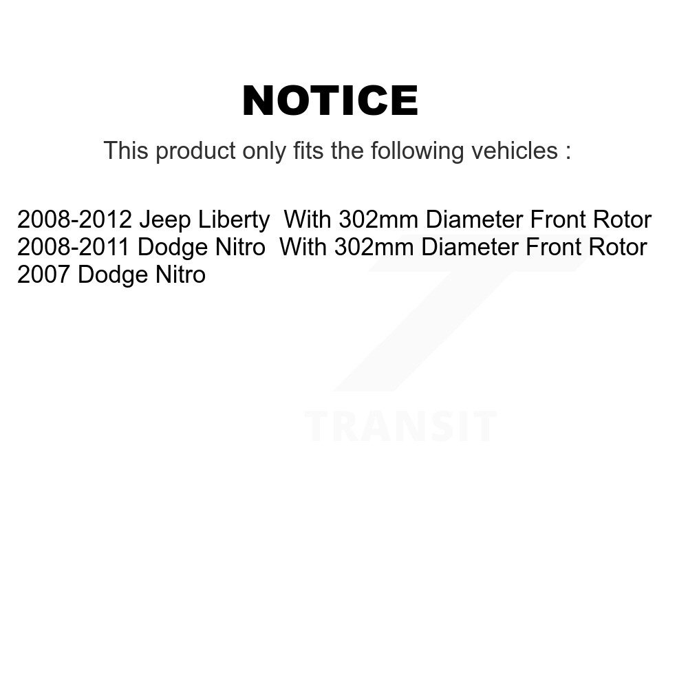 [Front] Rotor de frein à disque avant pour Jeep Liberty Dodge Nitro GCR-780540