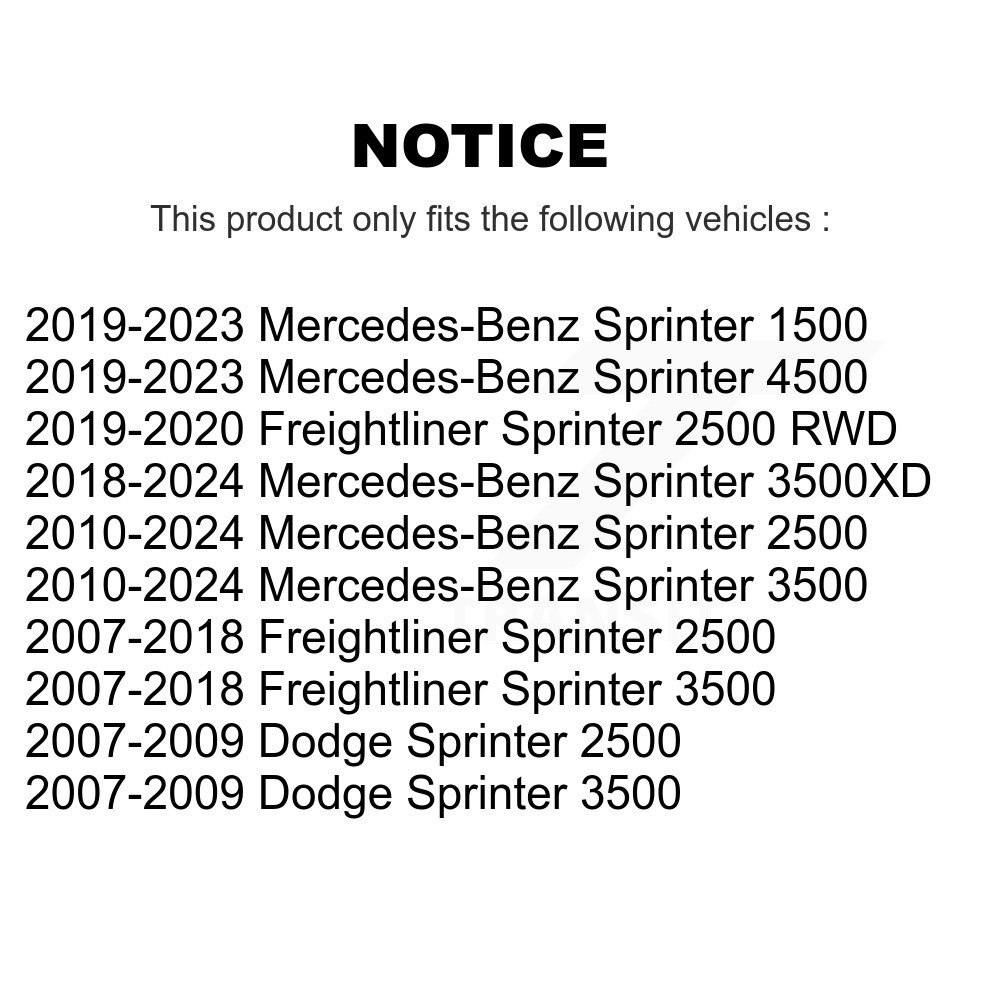 [Front] Rotor de frein à disque avant pour Mercedes-Benz Sprinter 2500 3500 Dodge 4500 3500XD