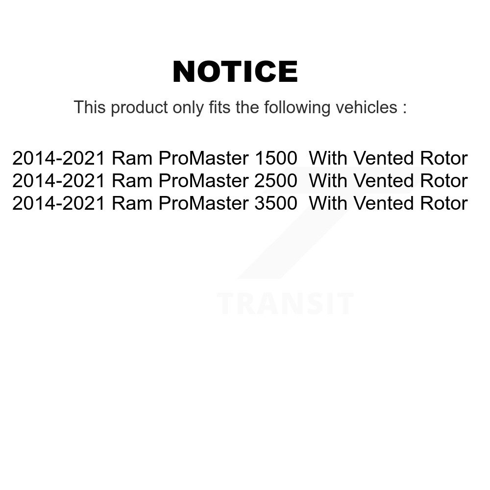 [Arrière] Rotor de frein à disque arrière pour Ram ProMaster 2500 3500 1500 avec éventé GCR-781138