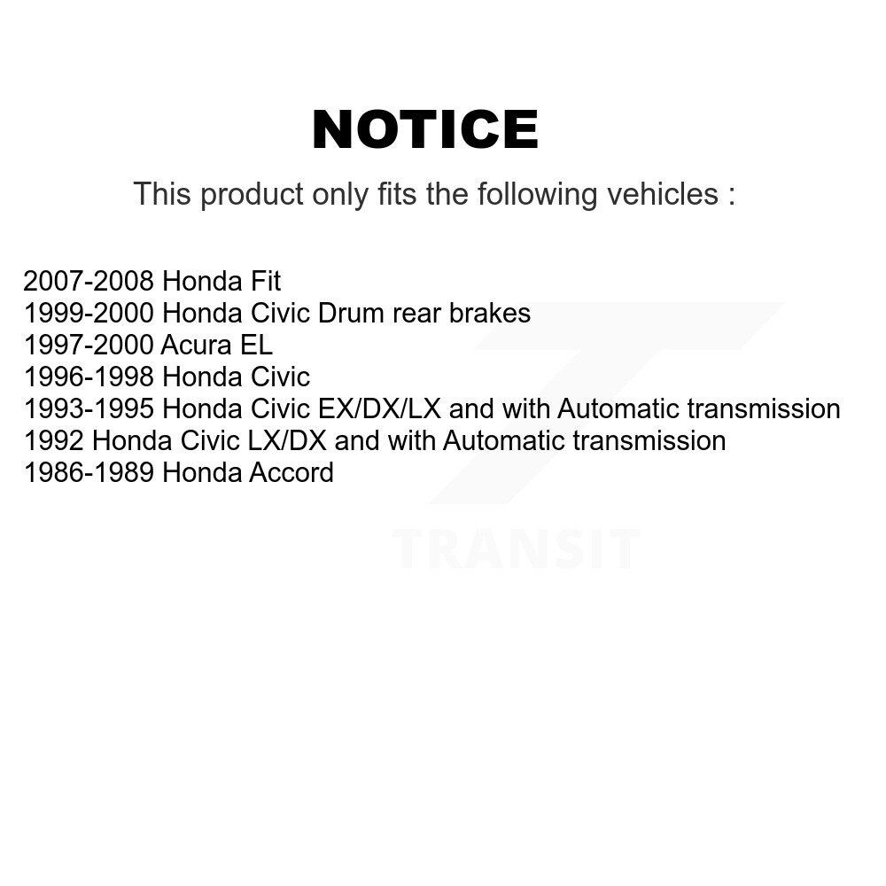 [Arrière] Tambour de frein enrobé arrière pour Honda Fit Civic Acura EL Accord GCR-9311