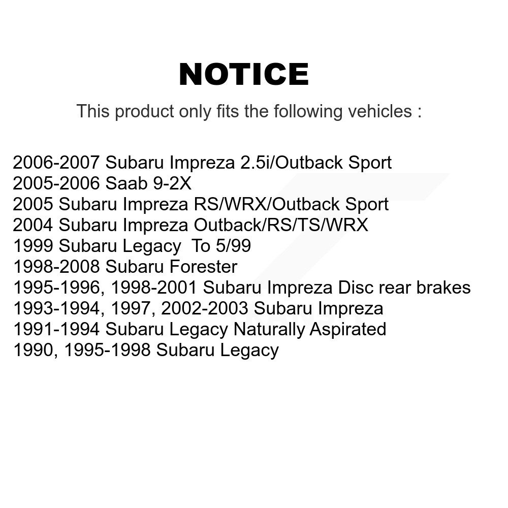 [Arrière] Rotor de frein à disque arrière pour Subaru Impreza Forester Legacy Saab 9-2X GCR-96121